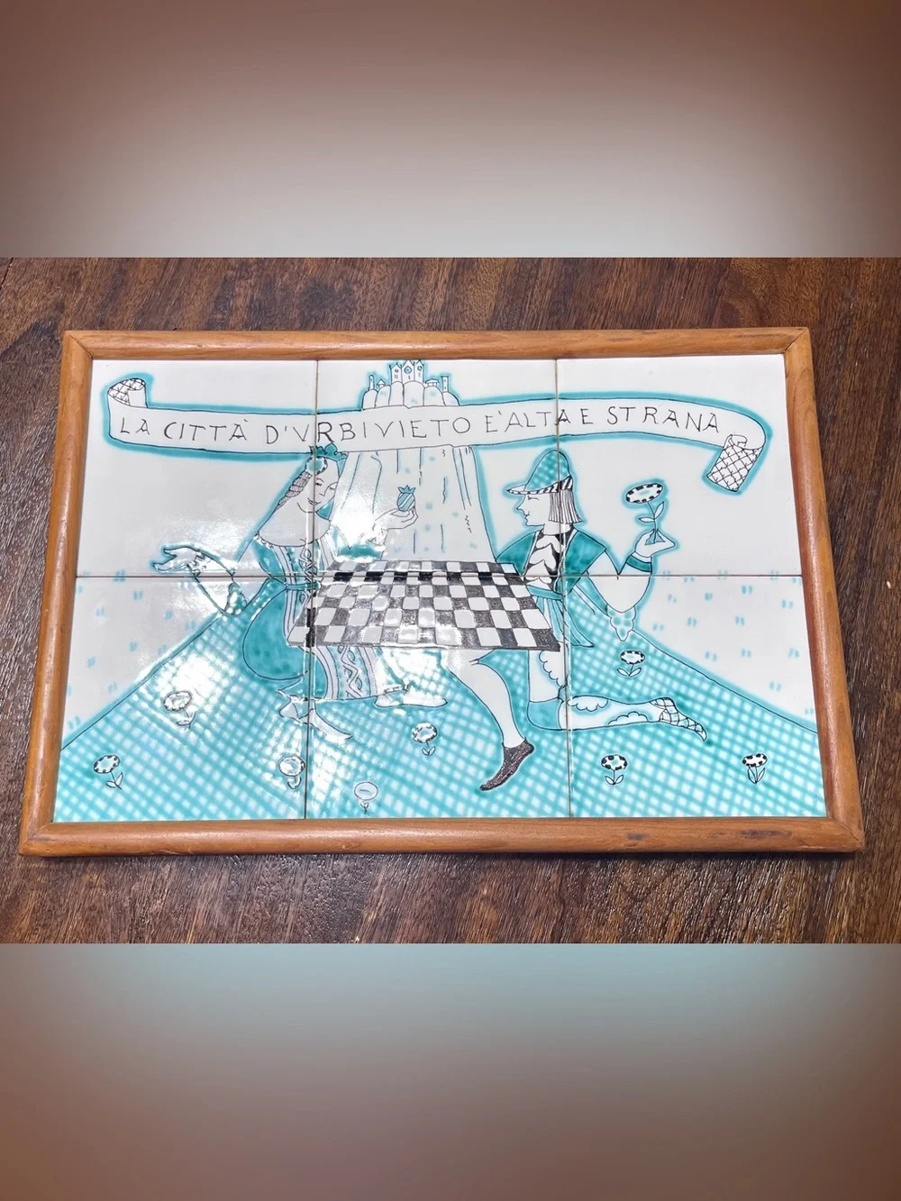 Vintage Italian Mid-Century Tile Panel 